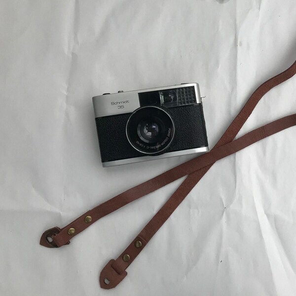 Nubuck Leather Camera Strap - Matte Brown Leather - B005