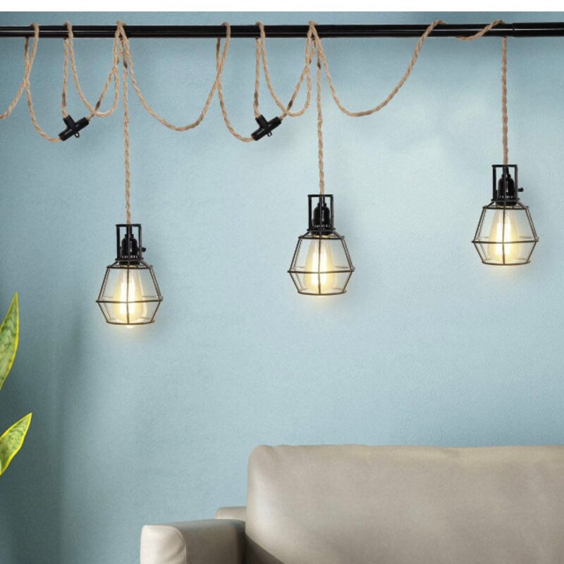 Hangling Rope Lights Rope Pendant Light - Etsy