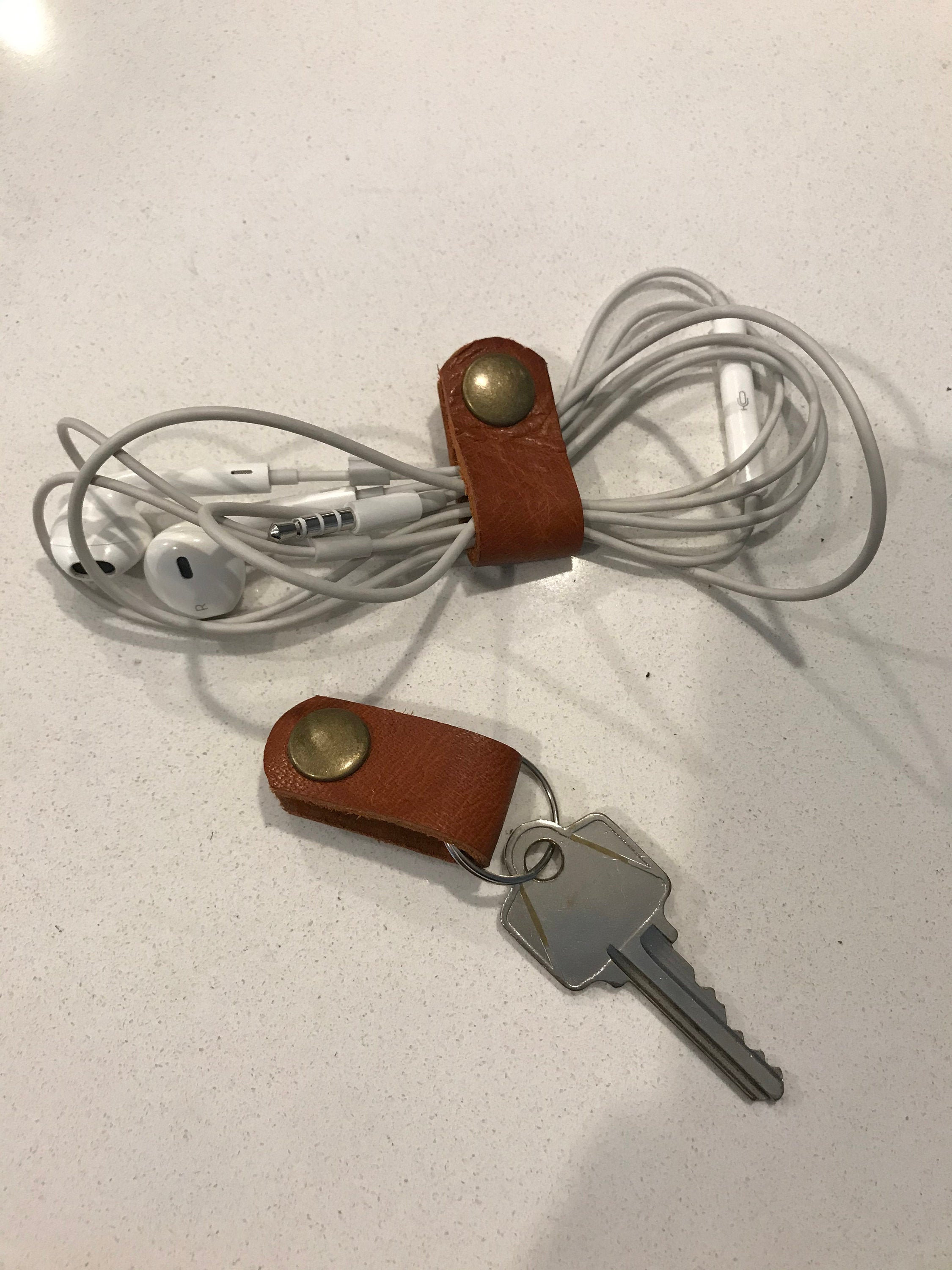 Leather Keychain/ Cord Organizer/ Cord Keeper/ Cable Etsy