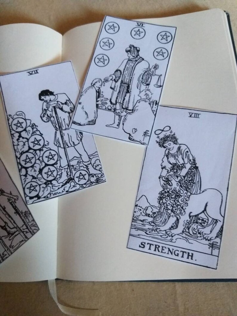 Black and White Tarot Card Deck Printable Tarot Etsy