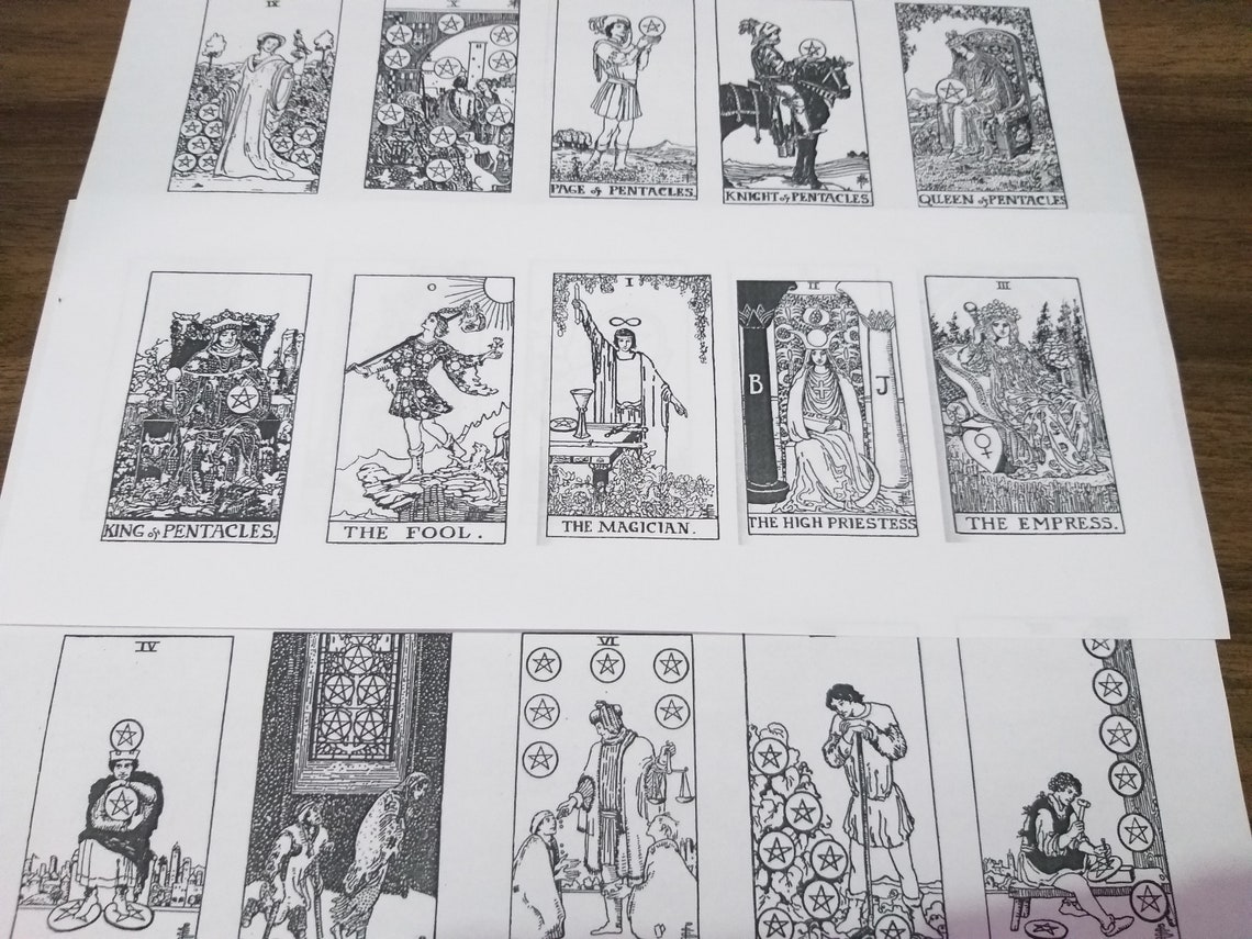 Rider Waite Printable Deck Color Your Own Instant Download Tarot Cards ...