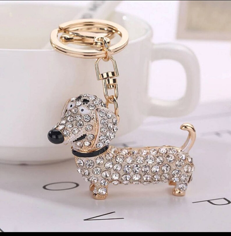 Sausage Dachshund Dog Keychain Bag Charm Pendant Keyring Etsy UK