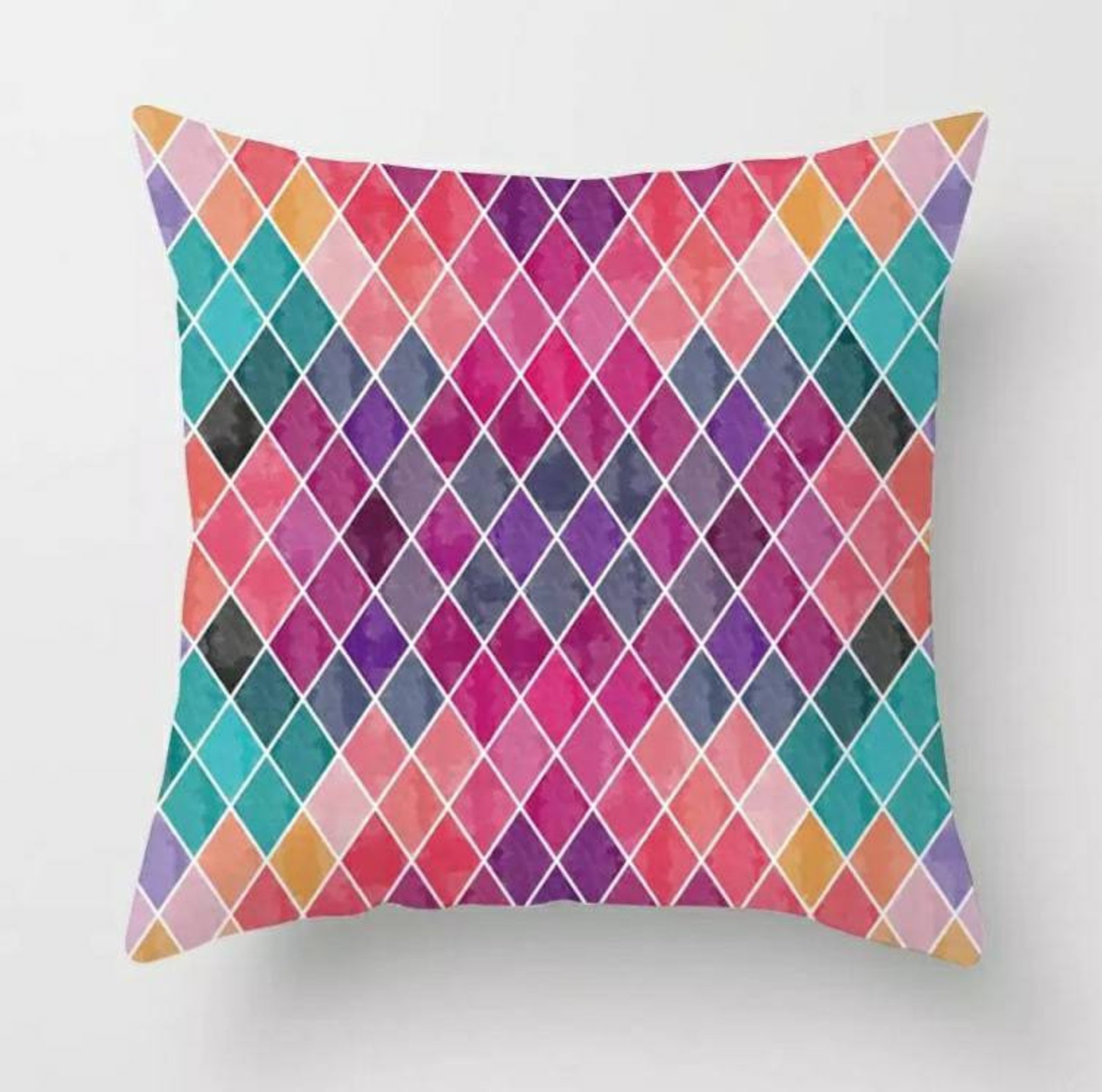 Bright Colourful Cushion Cover art throw pillow case for sofa Etsy