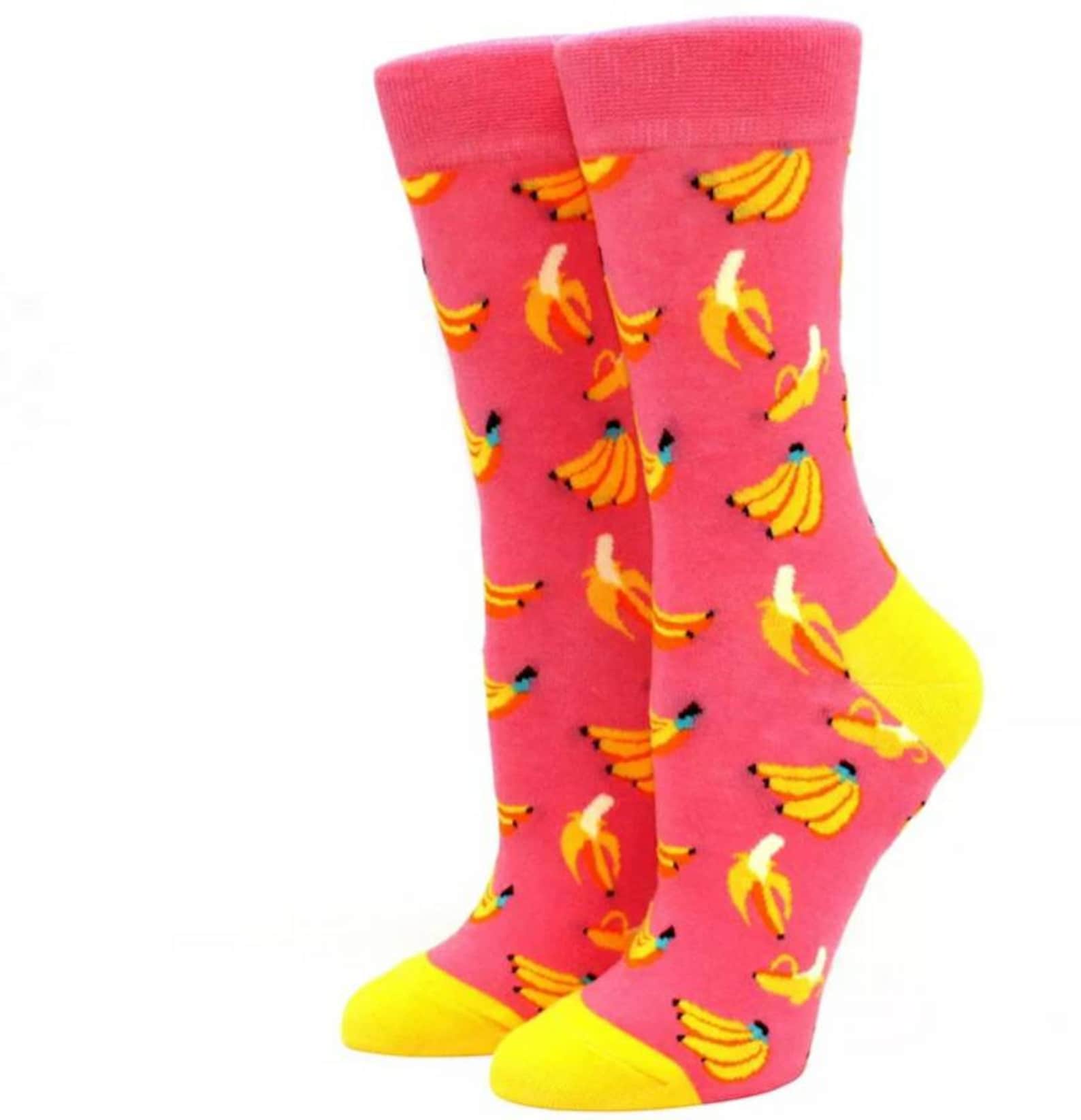 Novelty Unisex Colourful Socks Banana Funny Pattern Gift Etsy