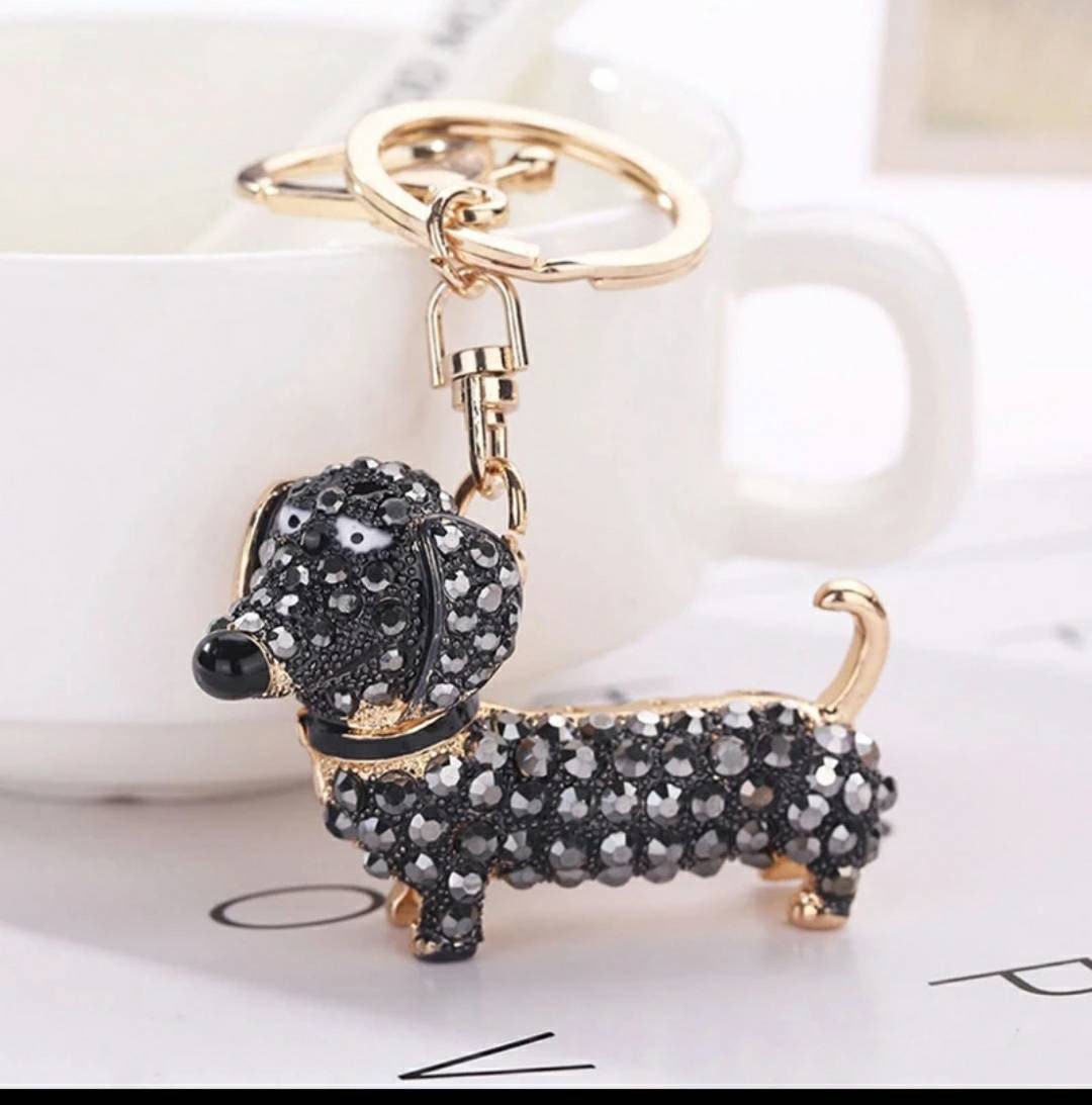 Sausage Dachshund Dog Keychain Bag Charm Pendant Keyring Etsy UK