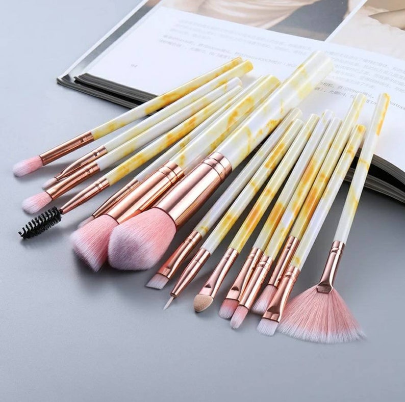 15Pcs Compact Small Makeup Brushes Tool Set Cosmetic Powder Etsy