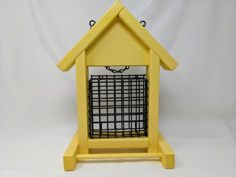 Bird Feeder Suet House Style with Perch Suet Cage and Chain Etsy