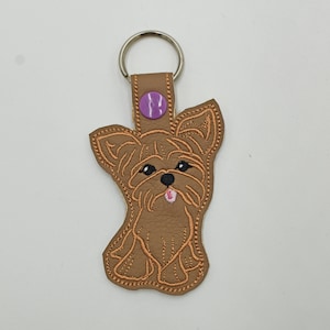 Yorkie Yorkshire Terrier Snap Tab, Hund, Schlüsselanhänger, Schlüsselanhänger, Snap Tab, ITH, Digitale Datei, Stickdatei 4x4