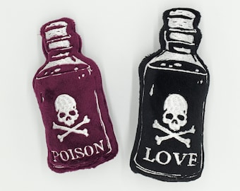 Poison Bottle Stuffie Halloween ITH Embroidery , Machine Pattern, ITH poison Stuffie, Halloween Softie pattern ITH 5x7,6x10,8x8,7x12,8x12