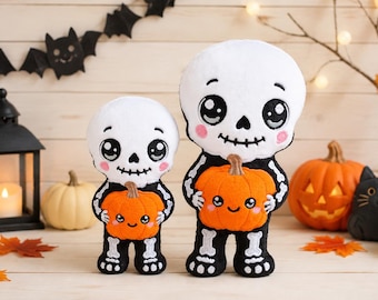 Skeleton boy stuffie Halloween ITH machine embroidery design. softie design, stuffie 5x7,6x10,7x12,8x8,8x12