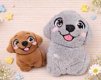 puppy dog Stuffie ITH Embroidery design , Machine Pattern, ITH dog Stuffie, dog Softie, Pattern, ITH 5x7, 6x10, 7x12, 8x12