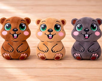 Beaver stuffie ITH machine embroidery design 5x7, 6x10,7x12,8x12