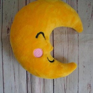 Moon embroidery pattern, In The Hoop ITH, Softie Stuffie Plushie Kids embroidery design, 4 sizes image 4