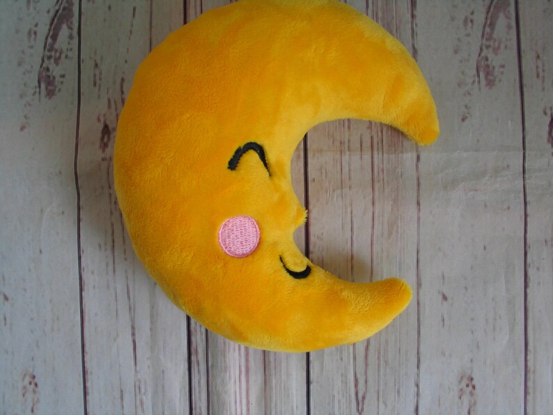Moon embroidery pattern, In The Hoop ITH, Softie Stuffie Plushie Kids embroidery design, 4 sizes image 4