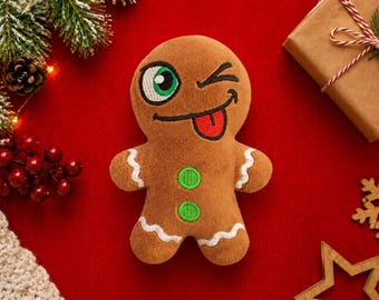 Naughty Gingerbread 3 man embroidery pattern , In The Hoop, ITH, Softie Stuffie Plushie, embroidery design, 4 sizes