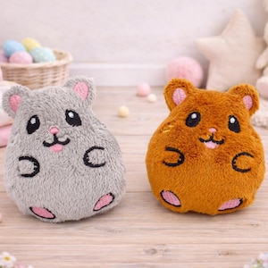 Klein hamsterknuffeltje ITH-borduurpatroon, machinepatroon, ITH-hamsterknuffeltje, knuffelpatroon, ITH 4x4