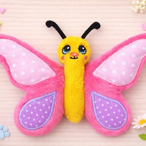 Mariposa de peluche ITH Bordado, Patrón de máquina, Mariposa de peluche ITH, Suave, Patrón, ITH 6x10, 7x12, 8x12