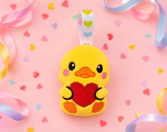 Little duck with heart keychain 4x4 Stuffie ITH Embroidery ,Machine Pattern,ITH Stuffie,Softie, Pattern,ITH In the hoop