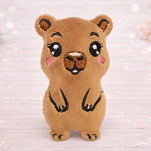 Little Capybara stuffie ITH machine embroidery design 4x4
