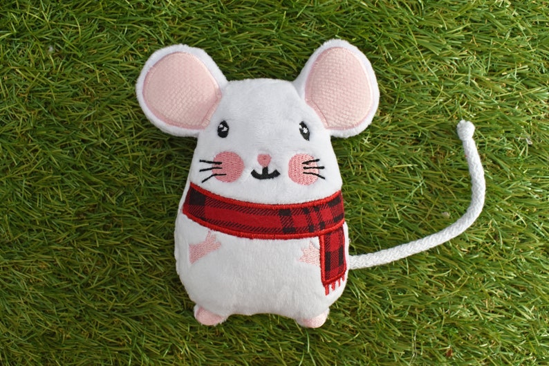 Mouse with scarf stuffie ith embroidery machine nwcvq ith  etsy Mouse with scarf stuffie ith embroidery machine nwcvq ith  etsy