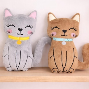 Cat Stuffie ITH Embroidery , Machine Pattern, ITH Kitten Stuffie, cat Softie, kitten Pattern in the hoop, ITH 6x10, 7x12