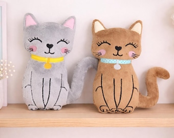 Cat Stuffie ITH Embroidery , Machine Pattern, ITH Kitten Stuffie, cat Softie, kitten Pattern in the hoop, ITH 6x10, 7x12