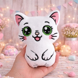 Motif de broderie machine ITH Kitty Stuffie, peluche chaton, motif chat, ITH 5x7, 6x10, 7x12, 8x8, 8x12