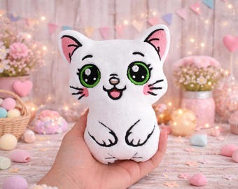 Kitty Stuffie ITH Embroidery Machine Pattern, ITH Stuffie, Kitten Softie, Cat Pattern, ITH 5x7 , 6x10, 7x12,8x8 8x12