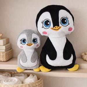 Pinguïn Knuffel ITH Borduurwerk, Machine Patroon, ITH Pinguïn Knuffel, Pinguïn Knuffel, Pinguïn Patroon, ITH 5x7, 6x10, 7x12, 8x12, 8x8