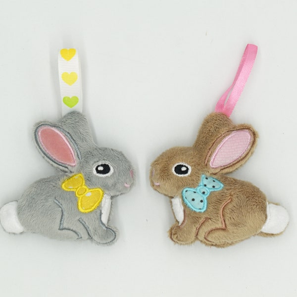 Little bunny keychain ITH embroidery pattern ,Machine Pattern, ITH bunny Stuffie,Easter Softie, easter Pattern, ITH 4x4