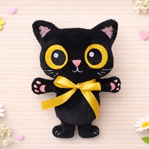 Kitty Stuffie ITH Embroidery , Machine Pattern, ITH Stuffie, Kitten Softie, Cat Pattern, ITH 5x7 , 6x10, 7x12, 8x12