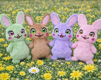 Easter Bunny Stuffie ITH Embroidery Machine Pattern,ITH Bunny Stuffie,Rabbit Softie, Easter Pattern,ITH 5x7,6x10,7x12,8x12,8x8 In the hoop