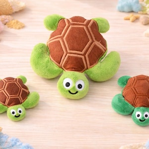Motif de broderie ITH pour peluche tortue, tailles 5x7, 6x10, 7x12, 8x8, 8x12