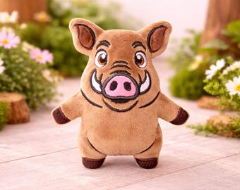 Boar stuffie ITH machine embroidery design 5x7, 6x10,7x12,8x12