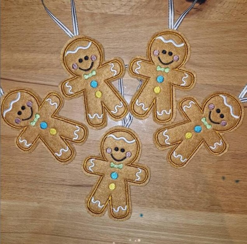 Gingerbread man embroidery pattern , In The Hoop, ITH, Softie Stuffie Plushie Kids , embroidery design, christmas pattern, 4x4 image 6