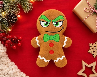 Naughty Gingerbread man embroidery pattern , In The Hoop, ITH, Softie Stuffie Plushie, embroidery design, 4 sizes