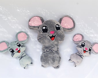 Mouse Stuffie ITH Stickerei, Maschinenmuster, ITH Mouse Stuffie, Mouse Softie, Mouse Pattern, ITH 5x7,6x10, 7x12,8x12,