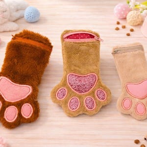 Paw Zipper bag /Pencil case ITH embroidery design 5x7 ,6x10