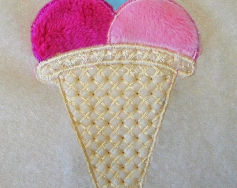 ice cream applique, Ice Cream Cone design, Summer Ice Cream cone Applique machine embroidery design-3 sizes Instant Download