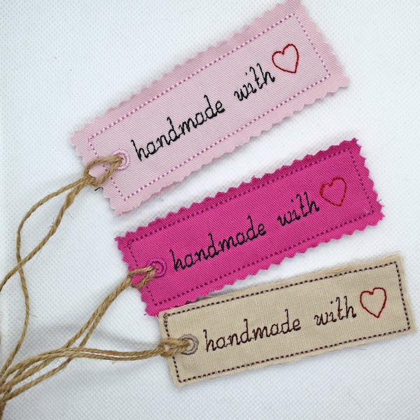 handmade with love hanging tag ITH in the hoop 4x4 embroidery design