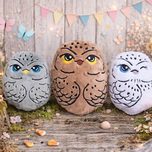 Owl Stuffie ITH Embroidery ,Machine Pattern,ITH owl Stuffie, owl Softie, forest Pattern,ITH 5x7,6x10,7x12,8x12 In the hoop