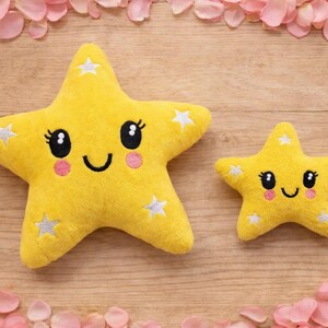 Motivo per ricamo a stella, In The Hoop ITH, disegno per ricamo per bambini Softie Stuffie Plushie 4x4