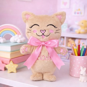 Kitty Stuffie ITH Embroidery , Machine Pattern, ITH Stuffie, Kitten Softie, Cat Pattern, ITH 5x7 , 6x10, 7x12