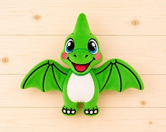 Pterodactyl 2 Dinosaur Stuffie ITH Embroidery ,Machine Pattern,ITH dino Stuffie,Softie, animal Pattern,ITH 5x7, 6x10, 7x12,8x12 In the hoop