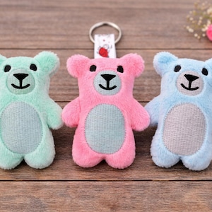 Little teddy bear keychain ITH embroidery pattern ,Machine Pattern, ITH Bear Stuffie, Teddy Softie, Teddy Bear Pattern, ITH 4x4
