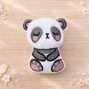 Mini panda machine embroidery design, in the hoop pattern 4x4