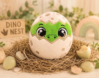Dino Egg ITH Embroidery Design, Dinosaur Egg Plush, In The Hoop Embroidery, Dino Machine Embroidery, ITH Plushie, Digital Download 4 sizes