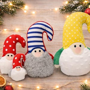 Christmas Gnome Xmas Santa Elf Stuffie ITH Embroidery Gnome Machine Pattern ITH Stuffie, Scandinavian Gnome Softie4x4,5x7,6x10,7x12,8x12,8x8