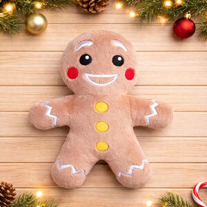 Borduurpatroon van een peperkoekmannetje, In The Hoop (ITH), Zachte Knuffel voor Kinderen, borduurontwerp, kerstpatroon, 4 maten afbeelding 2