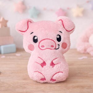 Piggy Pig Stuffie ITH Embroidery , Machine Pattern, ITH piggy Stuffie, Piggy Softie, Pig Pattern, ITH 5x7 , 6x10, 7x12 ,8x12, 8x8